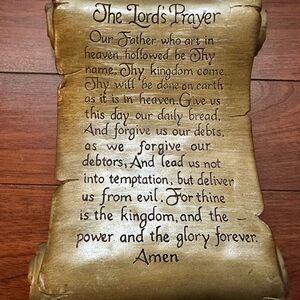 Decorative Scroll with The Lord's Prayer